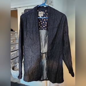 Naked & Famous Indigo Slub Nep Rinse Denim Kimono Shirt XS